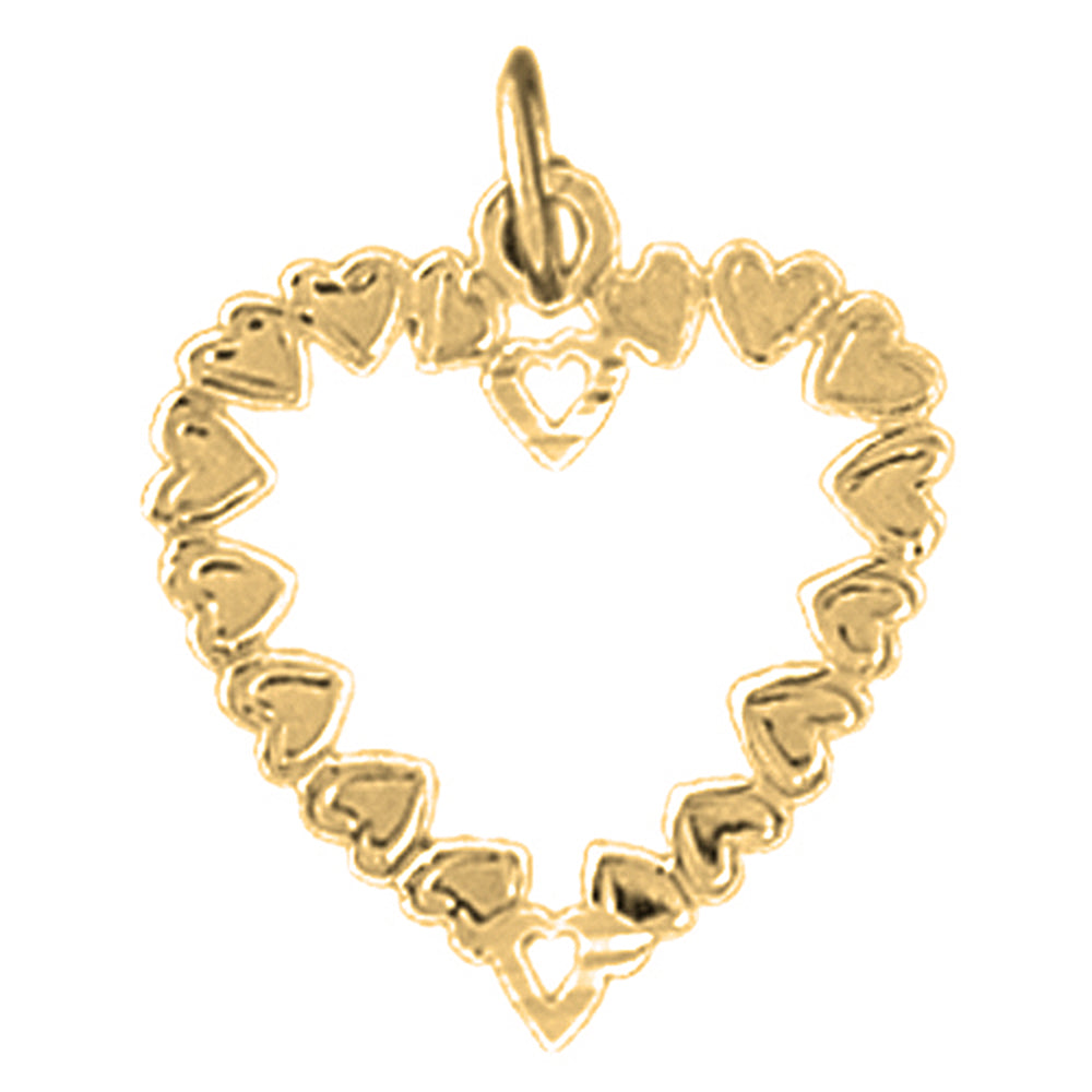 Yellow Gold-plated Silver Heart Pendant