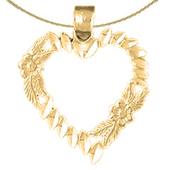 Sterling Silver Heart Pendant (Rhodium or Yellow Gold-plated)