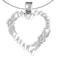 Sterling Silver Heart Pendant (Rhodium or Yellow Gold-plated)