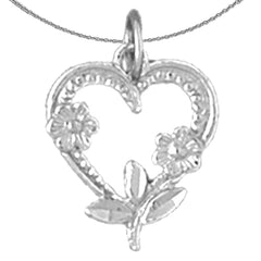 Sterling Silver Heart Pendant (Rhodium or Yellow Gold-plated)
