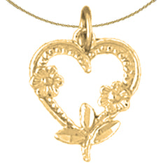 Sterling Silver Heart Pendant (Rhodium or Yellow Gold-plated)