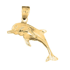 Yellow Gold-plated Silver Dolphin Pendant