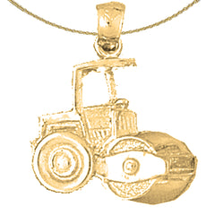 Sterling Silver Steam Roller Pendant (Rhodium or Yellow Gold-plated)