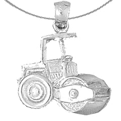 Sterling Silver Steam Roller Pendant (Rhodium or Yellow Gold-plated)