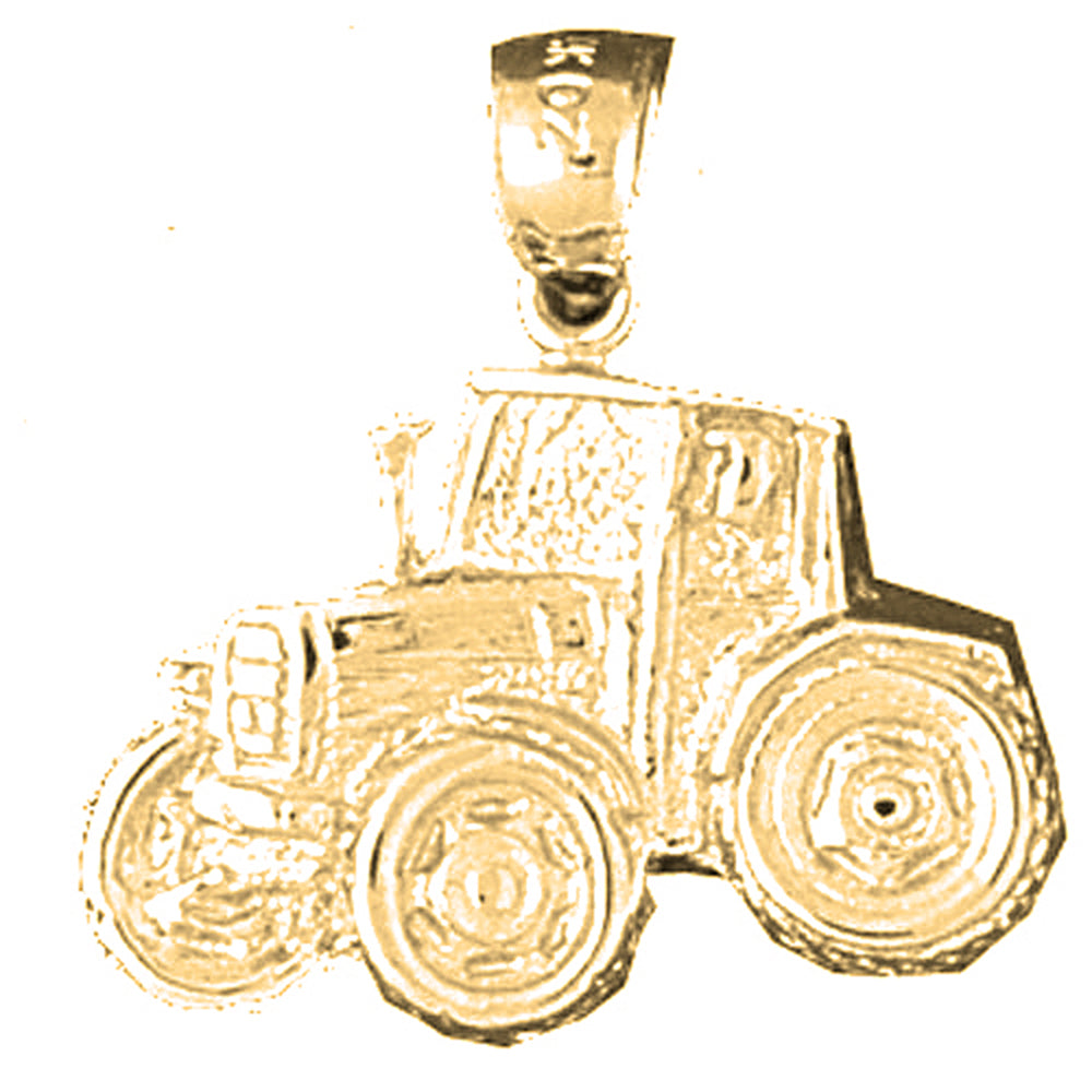 Yellow Gold-plated Silver Tractor Pendant