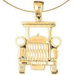Sterling Silver Buggy Car Pendant (Rhodium or Yellow Gold-plated)