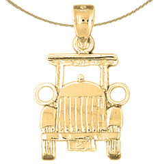 Sterling Silver Buggy Car Pendant (Rhodium or Yellow Gold-plated)