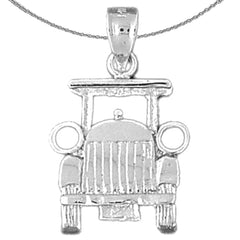 Sterling Silver Buggy Car Pendant (Rhodium or Yellow Gold-plated)