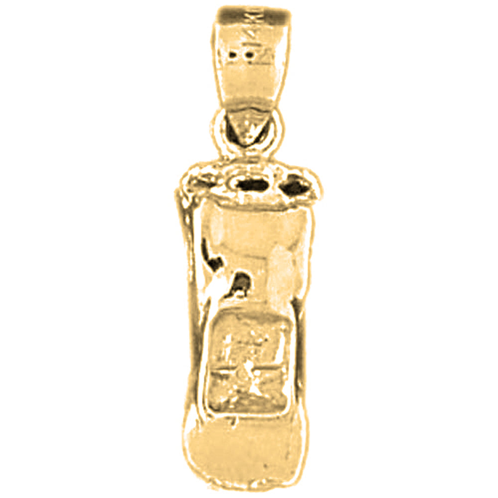 Yellow Gold-plated Silver 3D Car Pendant