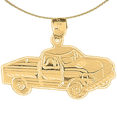 Sterling Silver Truck Pendant (Rhodium or Yellow Gold-plated)