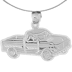 Sterling Silver Truck Pendant (Rhodium or Yellow Gold-plated)