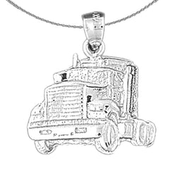 Sterling Silver Truck Pendant (Rhodium or Yellow Gold-plated)