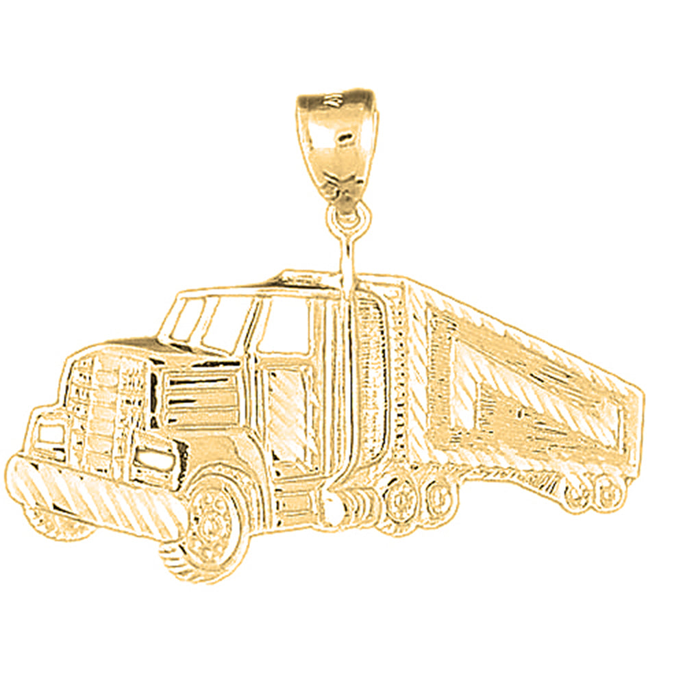 Yellow Gold-plated Silver Truck Pendant
