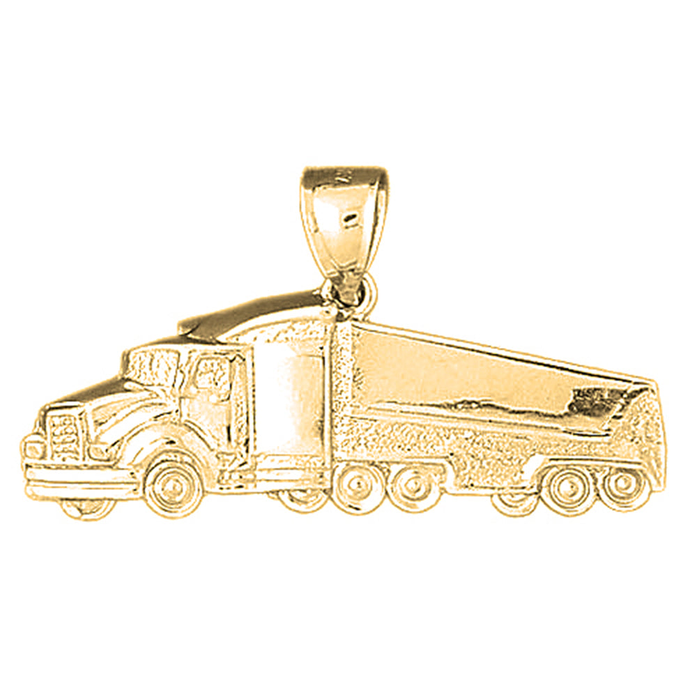 Yellow Gold-plated Silver Truck Pendant