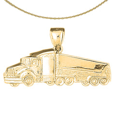 Sterling Silver Truck Pendant (Rhodium or Yellow Gold-plated)