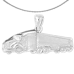 Sterling Silver Truck Pendant (Rhodium or Yellow Gold-plated)