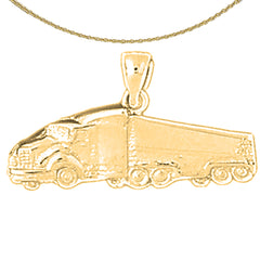 Sterling Silver Truck Pendant (Rhodium or Yellow Gold-plated)
