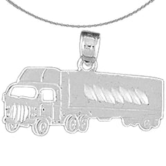 Sterling Silver Truck Pendant (Rhodium or Yellow Gold-plated)