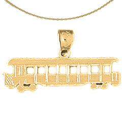 Sterling Silver Trolly Pendant (Rhodium or Yellow Gold-plated)