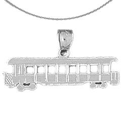 Sterling Silver Trolly Pendant (Rhodium or Yellow Gold-plated)