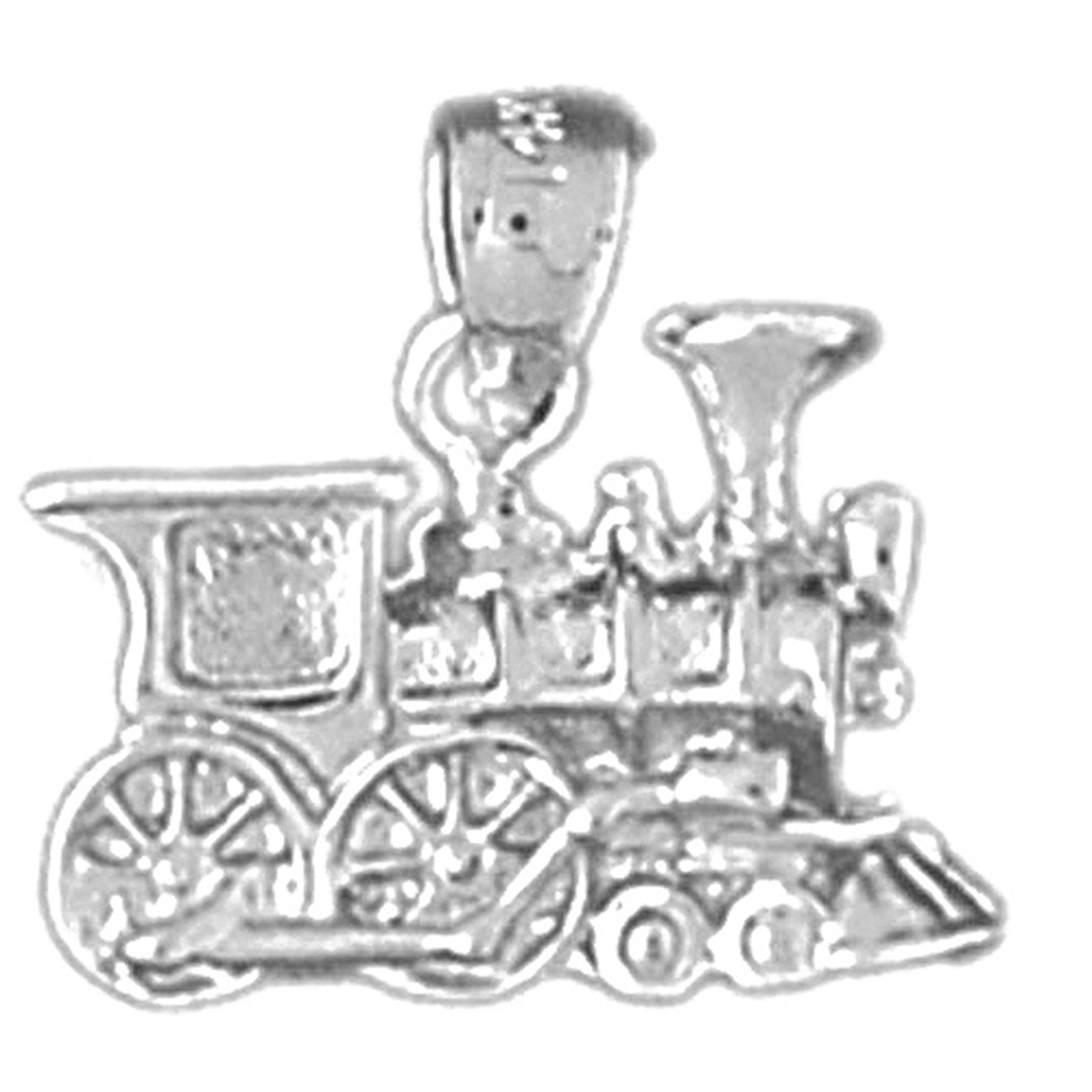 Sterling Silver Train Engine Locomotive Pendant