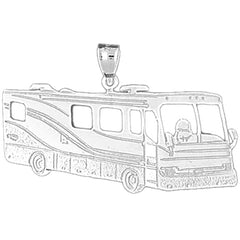Sterling Silver Rv Recreational Vehicle Pendant