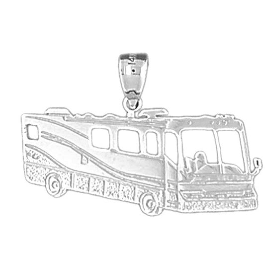 Sterling Silver Rv Recreational Vehicle Pendant