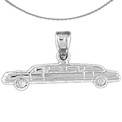 Sterling Silver Limo Pendant (Rhodium or Yellow Gold-plated)