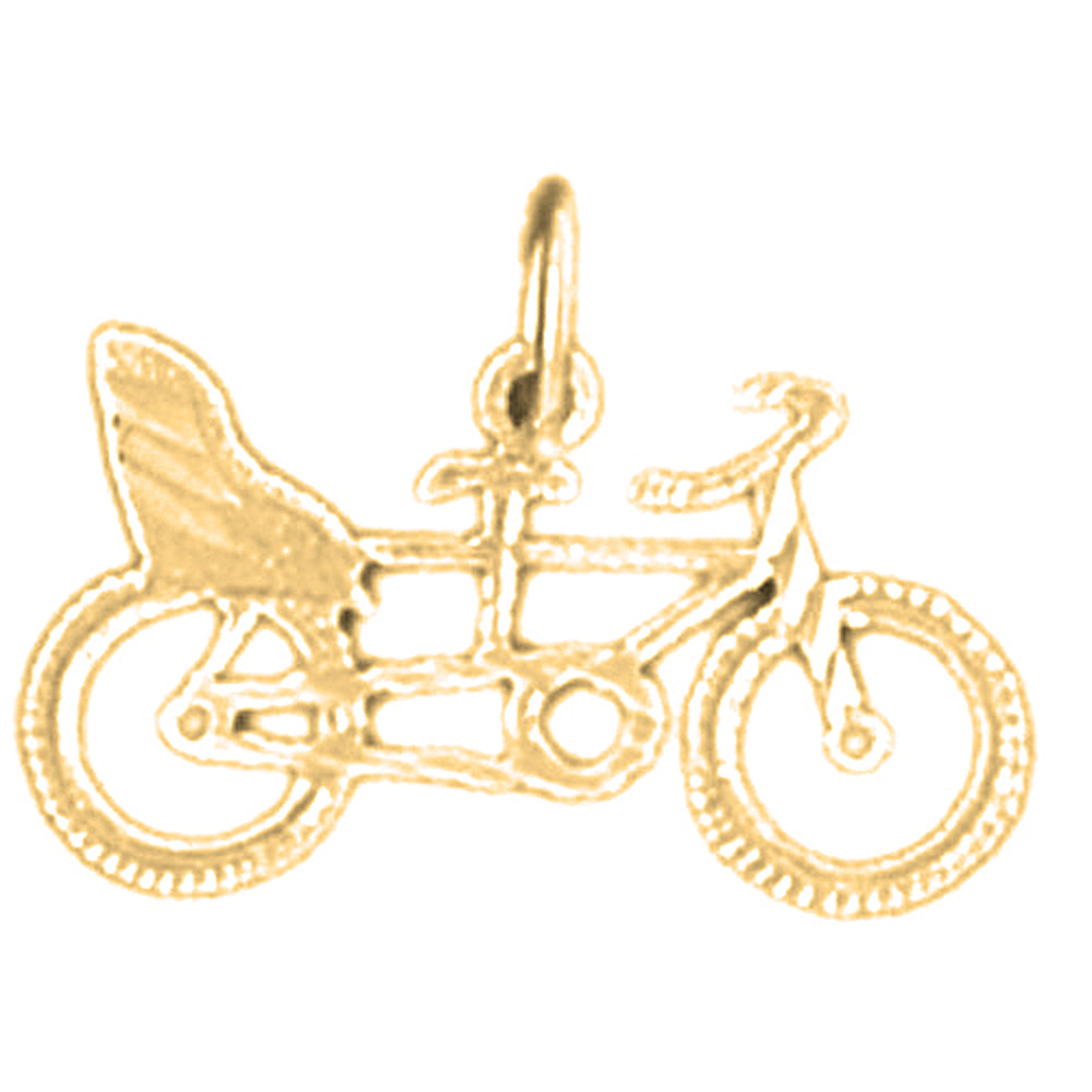 Yellow Gold-plated Silver Bicycle Pendant