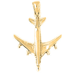 Yellow Gold-plated Silver Airplane Pendants