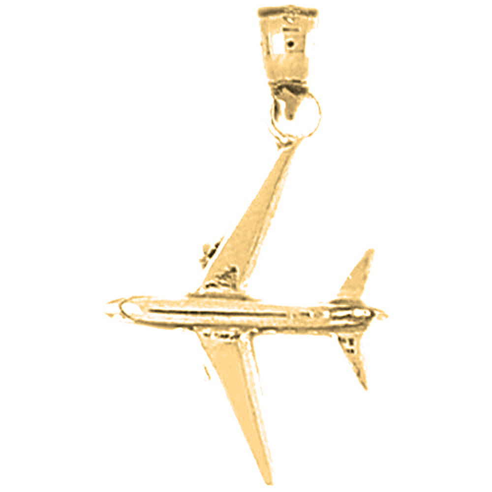 Yellow Gold-plated Silver Airplane Pendants