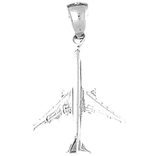 Sterling Silver 3D Airplane Pendants