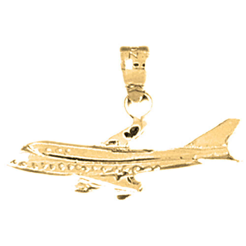 Yellow Gold-plated Silver Airplane Pendants