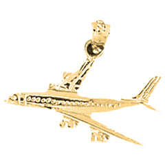 Yellow Gold-plated Silver Airplane Pendants