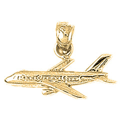 Yellow Gold-plated Silver Airplane Pendants