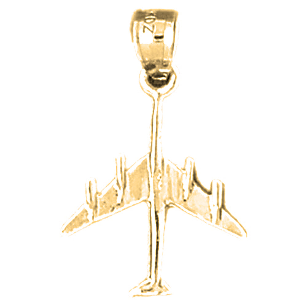 Yellow Gold-plated Silver Airplane Pendants