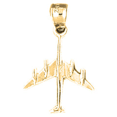 Yellow Gold-plated Silver Airplane Pendants
