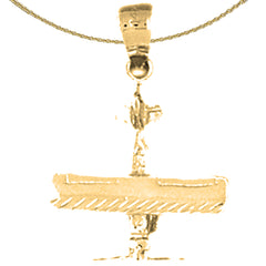 Sterling Silver 3D Airplane Pendants (Rhodium or Yellow Gold-plated)