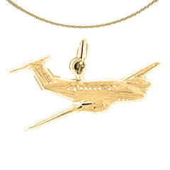 Sterling Silver Airplane Pendants (Rhodium or Yellow Gold-plated)
