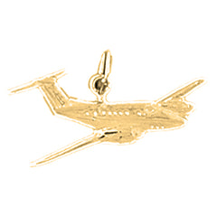 Yellow Gold-plated Silver Airplane Pendants