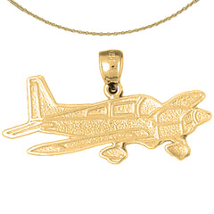 Sterling Silver Airplane Pendants (Rhodium or Yellow Gold-plated)