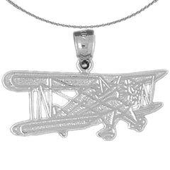 Flugzeuganhänger aus Sterlingsilber (rhodiniert oder gelbgoldbeschichtet)