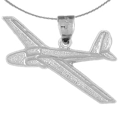Sterling Silver Airplane Pendants (Rhodium or Yellow Gold-plated)