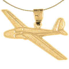 Sterling Silver Airplane Pendants (Rhodium or Yellow Gold-plated)