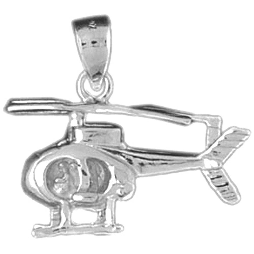 Sterling Silver Helicopter Pendant