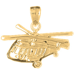 Yellow Gold-plated Silver Helicopter Pendant
