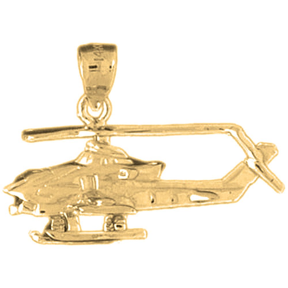 Yellow Gold-plated Silver Helicopter Pendant