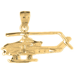 Yellow Gold-plated Silver Helicopter Pendant