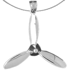 Sterling Silver Propellor Pendant (Rhodium or Yellow Gold-plated)