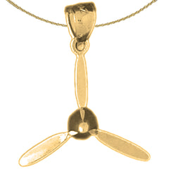 Sterling Silver Propellor Pendant (Rhodium or Yellow Gold-plated)